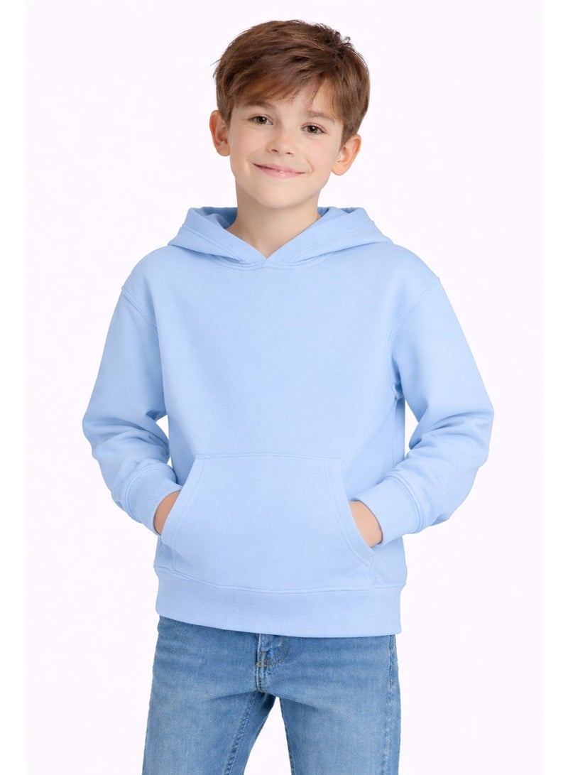 Premium Apparel Kids Sky Blue Regular-Fit Hoodie – Unisex Pullover Sweatshirt for Boys & Girls, Casual Everyday Wear - Image 2